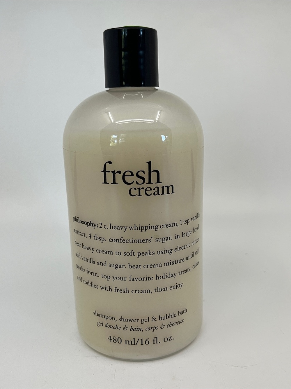 Philosophy Fresh Cream Shampoo Shower Gel Bubble Bath - 16 Oz.